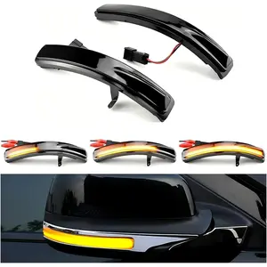 GearUp Sequential Dynamic Mirror Turn Signal Lights for Ford Explorer 2011-2019, 2 Pack(LH+RH) Led Amber Blinker Indicator Lamps-Smoked Lens