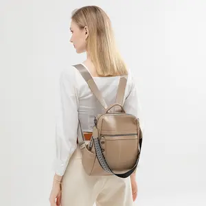 Unisex Backpack Purse Faux Leather Urban Chic Shoulder Bag Multiple Inner Pockets Two Side Pockets Anti-Theft Zipper Pocket Travel Bag Leisure Bag Casual Purse