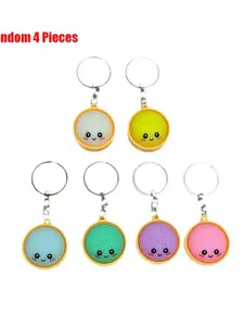 4pcs Cute Realistic Baozi Keychain, Pressable Stress Relief Keychain, Trendy Xiaolongbao Pendant, Fun and Adorable Accessory