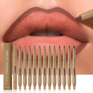 Double-ended Lip Liner, 6 Counts/set Long Lasting Lip Liner Stain Pencil, Moisturizing Lip Liner, Suitable for All Skins, Smooth & Nourishing Lip Makeup Tool, Cosmetic