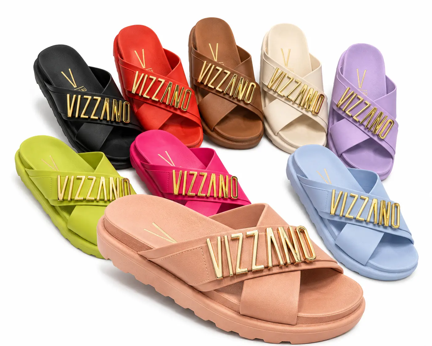 Vizzano Women's Extra Comfort Brazilian Design Summer Slip-On Athletic Footwear - Fabric Slide Sandals, Size 5-10
