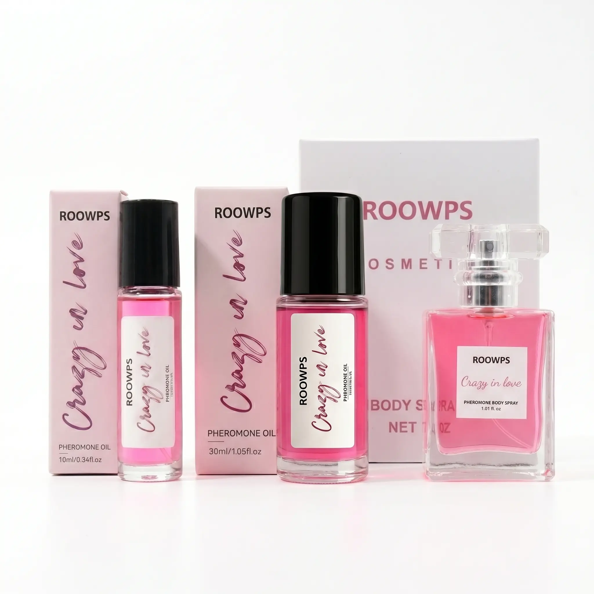 CRAZY IN LOVE Floral Roll-On Women's Fragrance Oil Multi-Pack - Girly Bottle Design, Multi-Refill Option, Fragrance Women's Fragrance, Multi-Refill Women's Fragrance