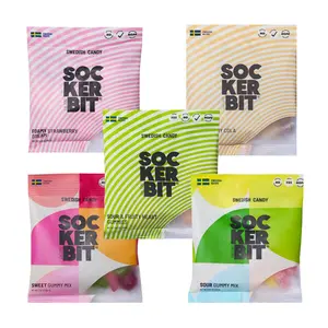 Sockerbit Swedish Candy Variety Pack, 5 Bags, Sweet & Sour Gummy Candy Mixes, Foamy Strawberry Dream, Sour Cherry Cola Bottles & Fruity Hearts, Vegan Options & Non GMO, 2.82oz Each Bag