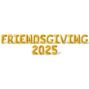 Letter Balloons - FRIENDSGIVING 2025 16" Inch Alphabet Letters Foil Mylar Balloon Friendsgiving Party Banner