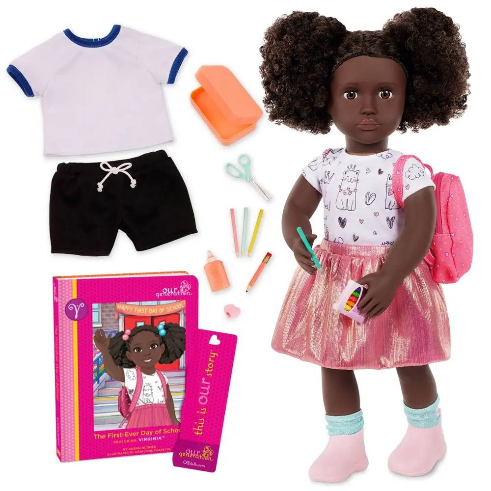 Our Generation Virginia Posable 18'' School Doll with Storybook & Accessories Our Generation Virginia Posable 18'' School Doll with Storybook & Accessories