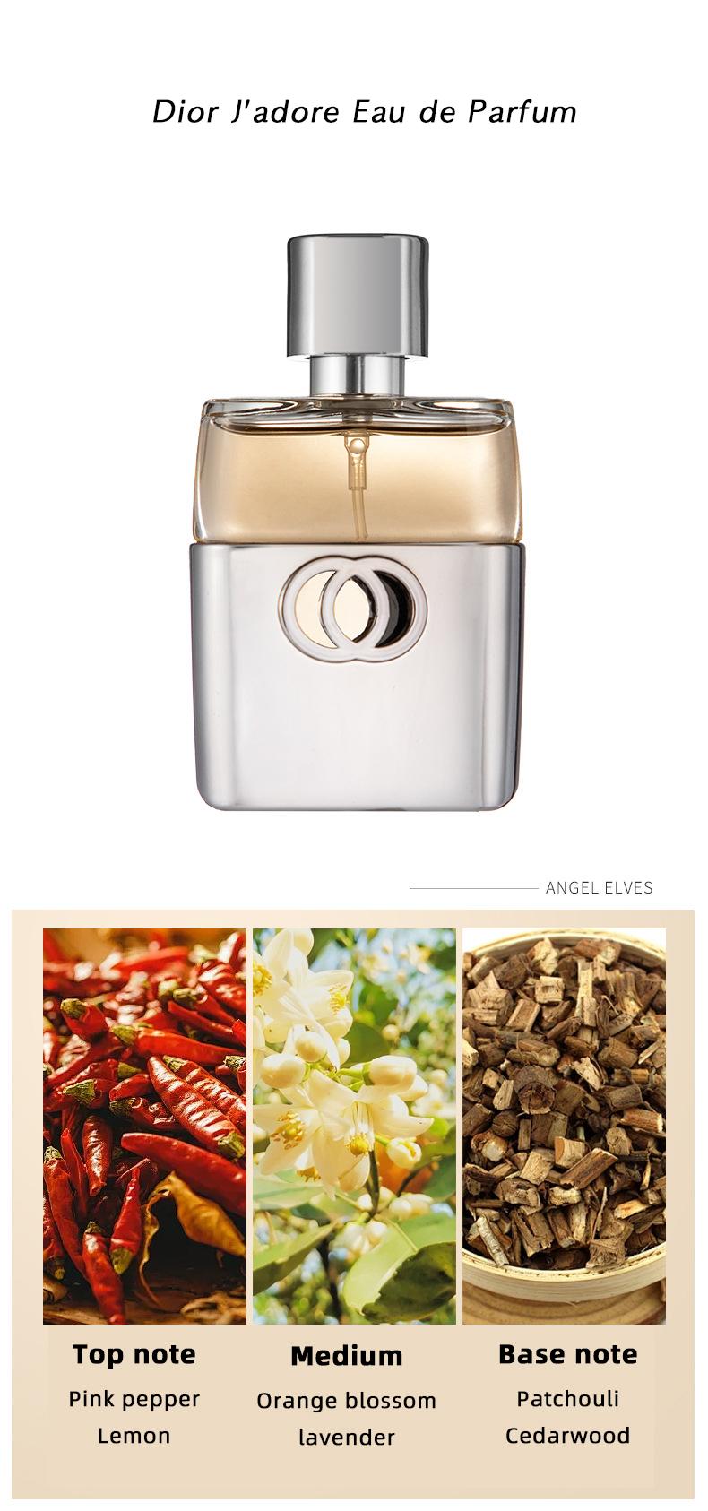 Women’s perfume, a natural spray with a sweet scent—rich yet refined, featuring notes of lily of the valley, gardenia, orange blossom, and sandalwood; long-lasting fragrance