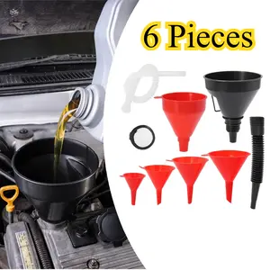 6 Pieces Oil Fuel Funnel Set, Coolant Funnel Kit, Oil Funnel, Gasoline Fuel Funnel, Flexible Plastic Funnel Set, Universal Auto Gasoline Fuel Funnel with Detachable Hose - Home Improvement.