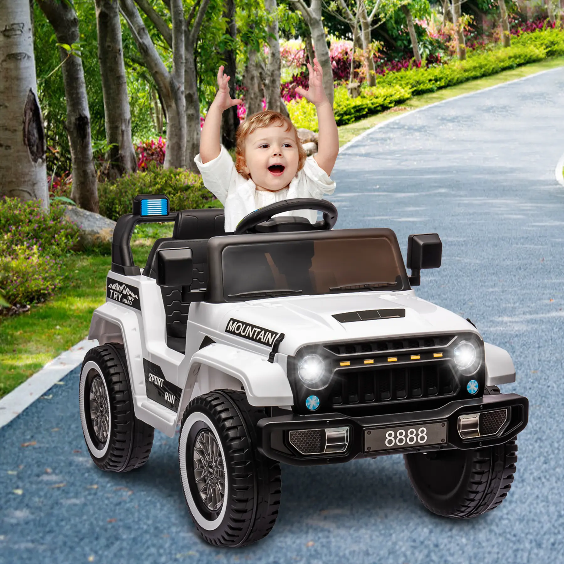 Summervibes Flash sale toy items 12V Battery Powered Electric Cars for Kids,12v Kids Ride-on Truck with Remote Control,All-Terrain Electric Car with Twin Motors, 3 Speeds, Spring Suspension & LED Lights,Gift for Children Ages 3-5