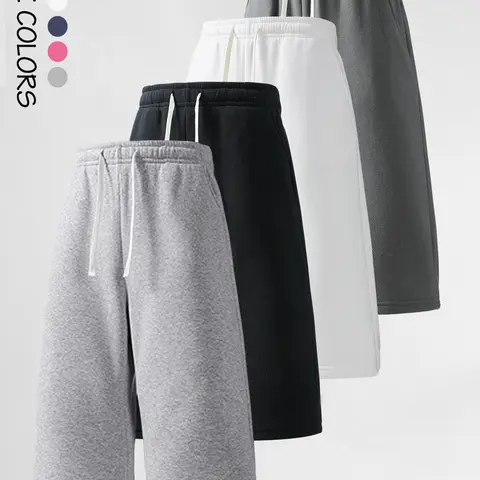 4 Pack Men's Solid Color Drawstring Waist Loose Fit Straight Leg Sports 3/4 Pants,Plain Casual versatile Joggers,Minimalist unisex Basic knit Sweatpants,For Daily Wear,Vacation,Outdoor Activities,Going Out,For Summer Menswear Classic Simple capri Trousers