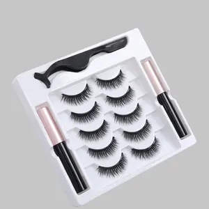 Magnetic Eyeliner & Eyelashes with Tweezer Applicator, 5 Pairs Reusable No Glue Needed Magnetic Eyelashes with Eyeliner Pen, Eye Makeup Product for Women, Cosmetic, Makeup Set Kit