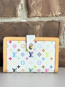 Pre-owned Louis Vuitton canvas Small Leather Goods Monogram Multicolor French Purse Wallet 54018
