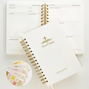Church Notes Journal - Christian Notebook, Guided 5-in-1 System with Bonus  Tabs for Sermon Notes, Small Group (SOAP) & Church Activities, Spiral Bound Linen Hardcover, Christian  Idea