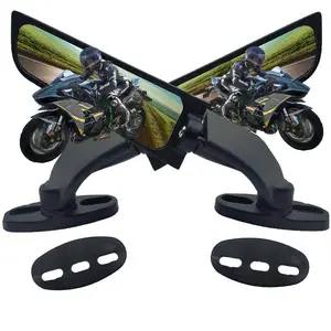 1 pair of motorcycle rearview mirrors 180° Adjustable Side Mirror Sports Bike Cruiser Rearview Mirror Motorcycle Safety Mirror Motorcycle Accessories Motor Parts Accessories