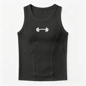 Men's American Style Ice Silk Ribbed Training Tank Top, Summer Slim Stretch Fitness Sleeveless T‑Shirt Patchwork Cami Athletic Wear