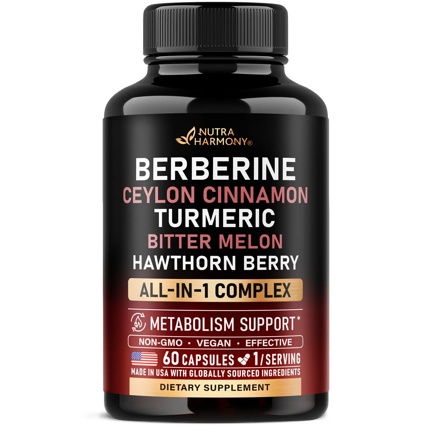 Berberine with Ceylon Cinnamon | Apple Cider Vinegar | Hawthorn Berry | Citrus Bergamot | Bitter Melon