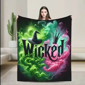 Hocus Pocus Halloween Witch Flannel Blanket, Warm Fantasy Movie Throw, Perfect Gift for Friends and Family, Home Decor, Sofa, Bedroom, Living Room