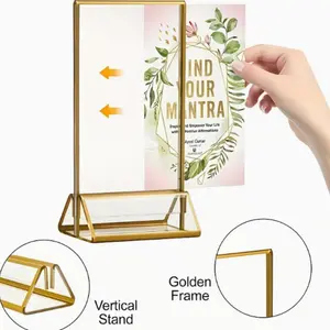 1pc Double-Sided Transparent Acrylic Display Stand, Multi-Functional Desktop Art Holder, Ideal for Weddings, Events, Restaurants, Modern Decor Accessory