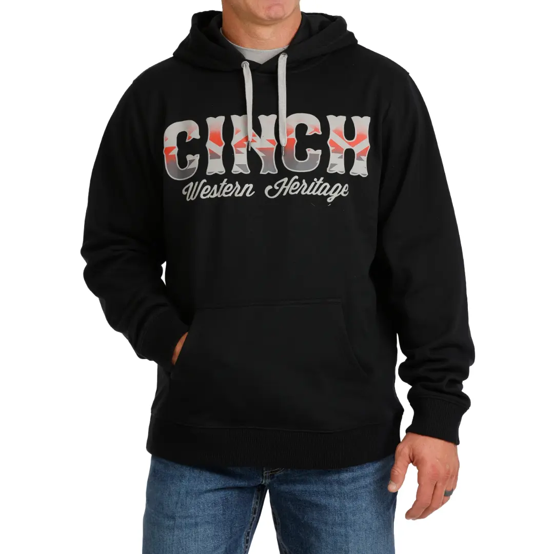 Cinch Men's Solid Black Logo Hoodie, Men's Hoodies MWK1206034