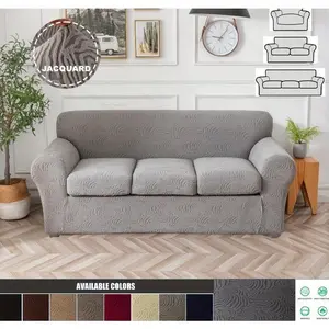 Stretch Soft Christmas Couch Cover for Dogs, Washable Elastic Pet Sofa Protector for 1/2/3 Seater Living Room Furniture with Separate Cushions