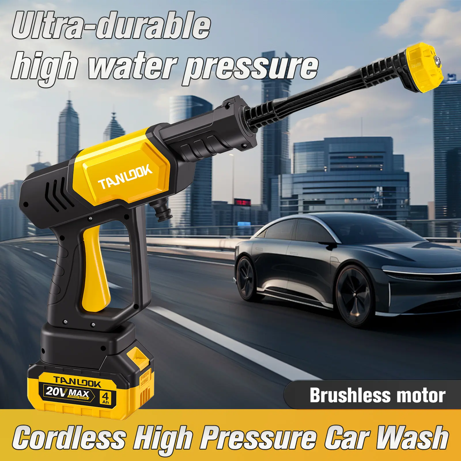 Cordless Lithium Battery High Pressure Handheld Pressure Washer Sprayer with Handheld Turbo Jet, Portable Rechargeable Electric Cleaner for Home, Outdoor Use, Pressure Washer Portable, Handheld Turbo Jet Pressure Washers
