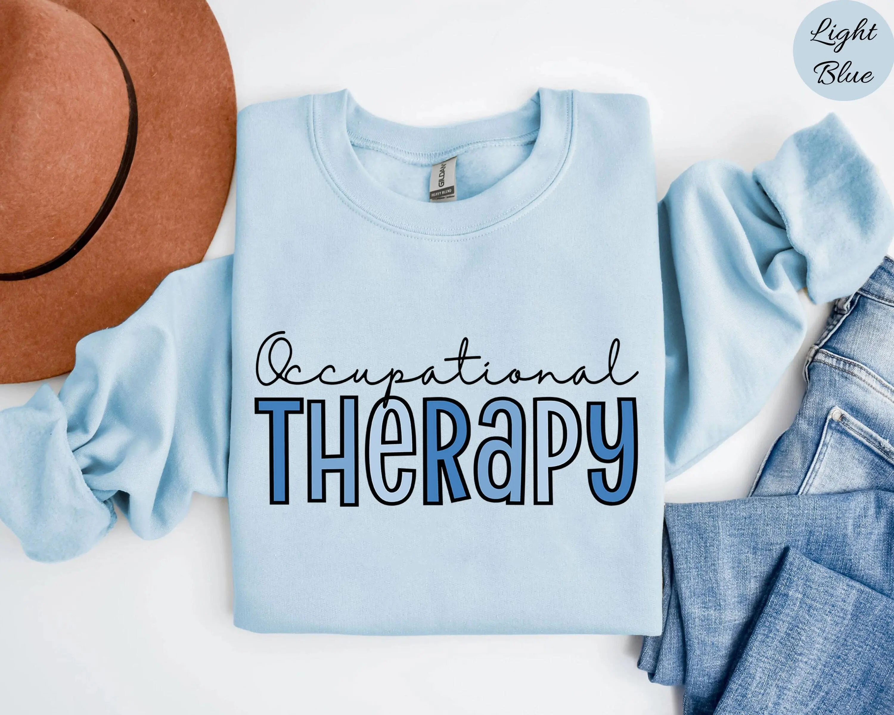 Retro Occupational Therapy T-Shirt / Sweatshirt / Hoodie , Trendy Gift For Therapist, OT Shirt, OTA Coworker Staff T-Shirt Cotton Fabric
