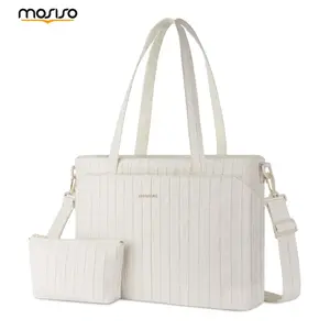 【NEW IN 】MOSISO Lightweight Laptop Tote Bag for Women 15.6 Inch Large Capacity Work Tote with Zipper & Laptop Compartment Teacher Nurse Travel Shoulder Bag Beige