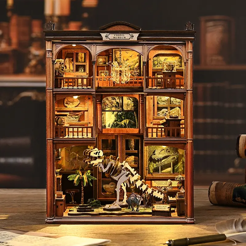 Fossil Museum DIY hut 3D hand-assembled booklet toy house, Christmas gift toy house, Indoor Playhouse, book nook, mini house, doll house, wooden dollhouse kit, victorian dollhouse, Miniature Set, miniature kit, dollhouse