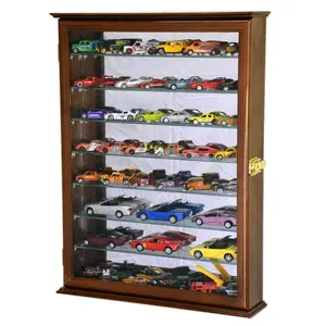 Large Mirrored Back 1/64 Diecast / Matchbox Train Display Case Cabinet