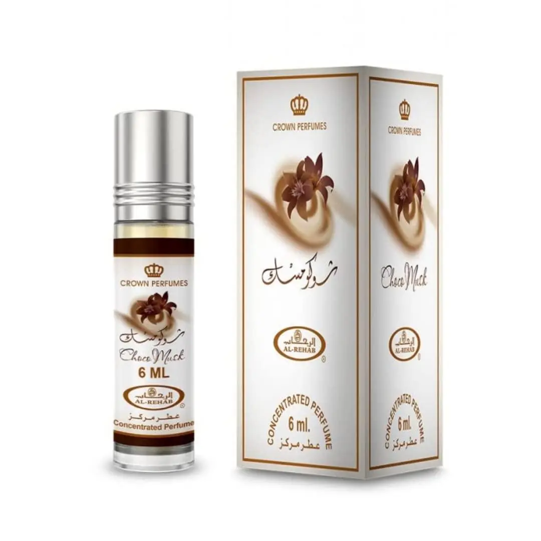 Al-Rehab Choco Musk Concentrated Perfume Rollerball for Unisex, 0.2 Ounce Arabian Scent