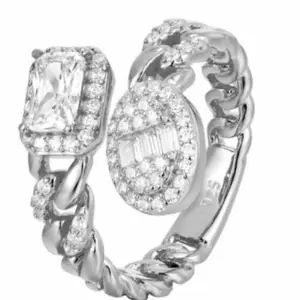 Silver Diamond Rope Ring - Elegant Design with High-Quality Material - Ideal for Everyday Wear