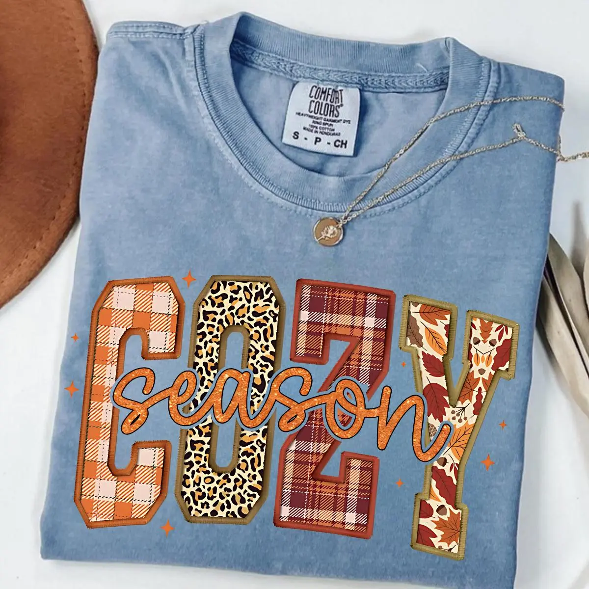 Comfort Colors Cozy Season Fall T-Shirt, Retro Autumn Graphic Tee, Get Cozy Pumpkin Patch Shirt, Cute Halloween Top for Women & Men, Soft Cotton Vintage Style