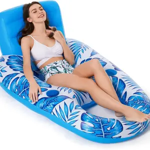 Inflatable Swimming Pool Float with Cup Holder, Inflatable Swimming Pool Float with Foot Pedal, Water Sports Equipment for Adults, Inflatable Pool Lounge