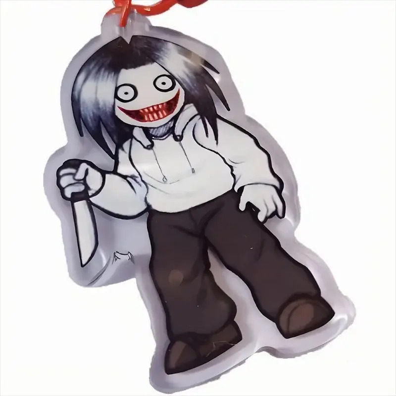 アクセサリー Kisaragi Creepypasta Jeff the Killer Keychain Acrylic Keychain Horror Game