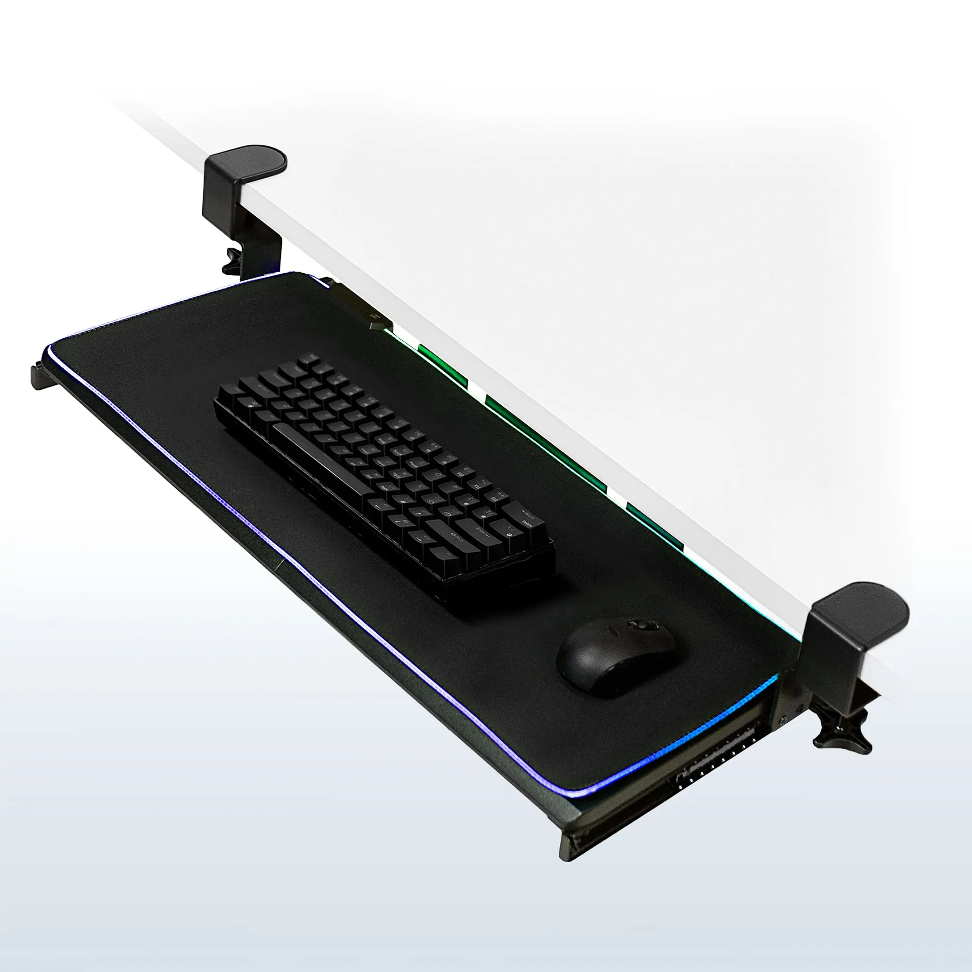 Clamp-on Keyboard Tray with RGB Pad