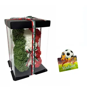 3pcs Football Rose Bear, Perfect Gift for Mexican Fans, Birthday and Boyfriend, Includes Teddy Bear, Gift Box, Greeting Card