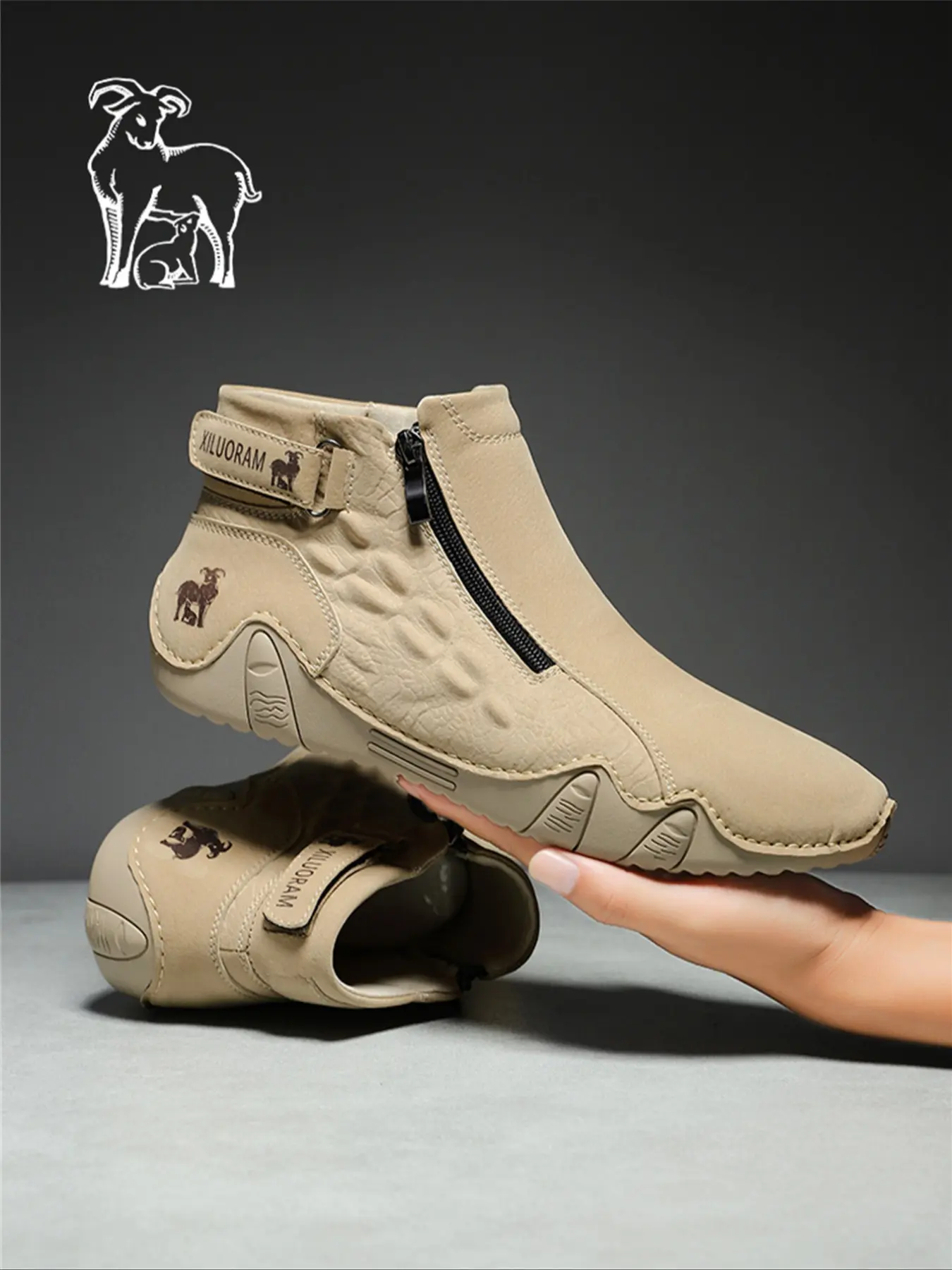 Men's Retro Boots with Zipper, Comfortable Mid-Calf Casual Shoes, Fashion Party Footwear, Motorcycle Style Ankle Boots, All-Season PU Leather Design, Fashionable Motorcycle Boots