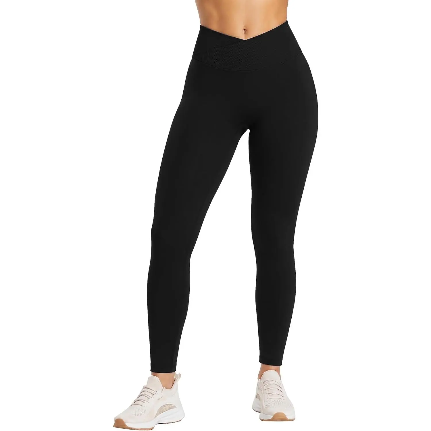 AUROLA Influence Crossover Waistband Workout Leggings for Women, Seamless High Waist Athletic Scrunch Butt Gym Yoga Pants