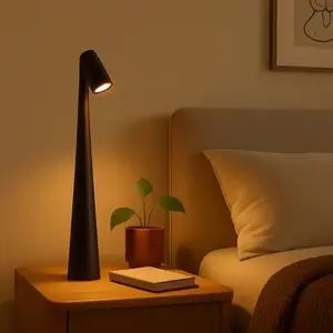 Rechargeable Cordless LED Desk Lamp,Portable, Touch-Controlled, 3-Level Brightness, Matte Metal Finish, Battery,Portable Battery Operated Light for Bedroom, Living Room,Dining Room,Office, Outdoor