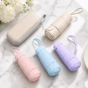 Capsule Travel Umbrella, Lightweight Mini Umbrella with UV Protection, Compact Folding Umbrella for Sun, Rain, Purse, Backpack and Daily Commute