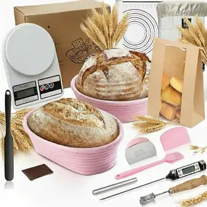Sourdough Starter Kit, Bread Proofing Basket Set, 18 Pcs/Set Round  Oval Banneton Bread Proofing Baskets, Bread Making Tools Premium,
