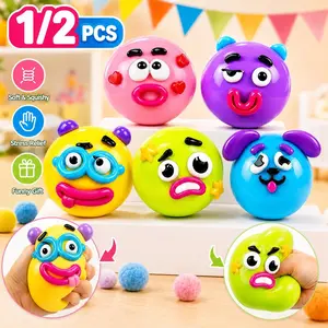 NEW Squishy Funny Face Toy 1/2PCS, Soft Moldable Maltose Sensory Stress Relief Squishy, Cute Dog Face Swap Fidget Toy for Kids & Adults, Party Favor Gift