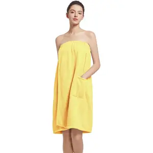 Women's Soft Wrap Towel Full Length Bath Robe After Shower Female Plush Long Spa Bathrobes Lightweight With PocketsGift