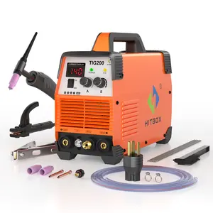 2-in-1 TIG Welder with HF Start HITBOX TIG200 200A IGBT Inverter for TIG/Stick, 110V/220V Dual Voltage & Post Gas Function for Precision Welding smooth flow tig welding