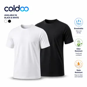 Men's Anti Odor Shirt, Odor Control Body Odor Protection, 100% Cotton Water Repellent Stain/Oil Repellent Crew Neck Performance Tee for Gym Work Outdoor