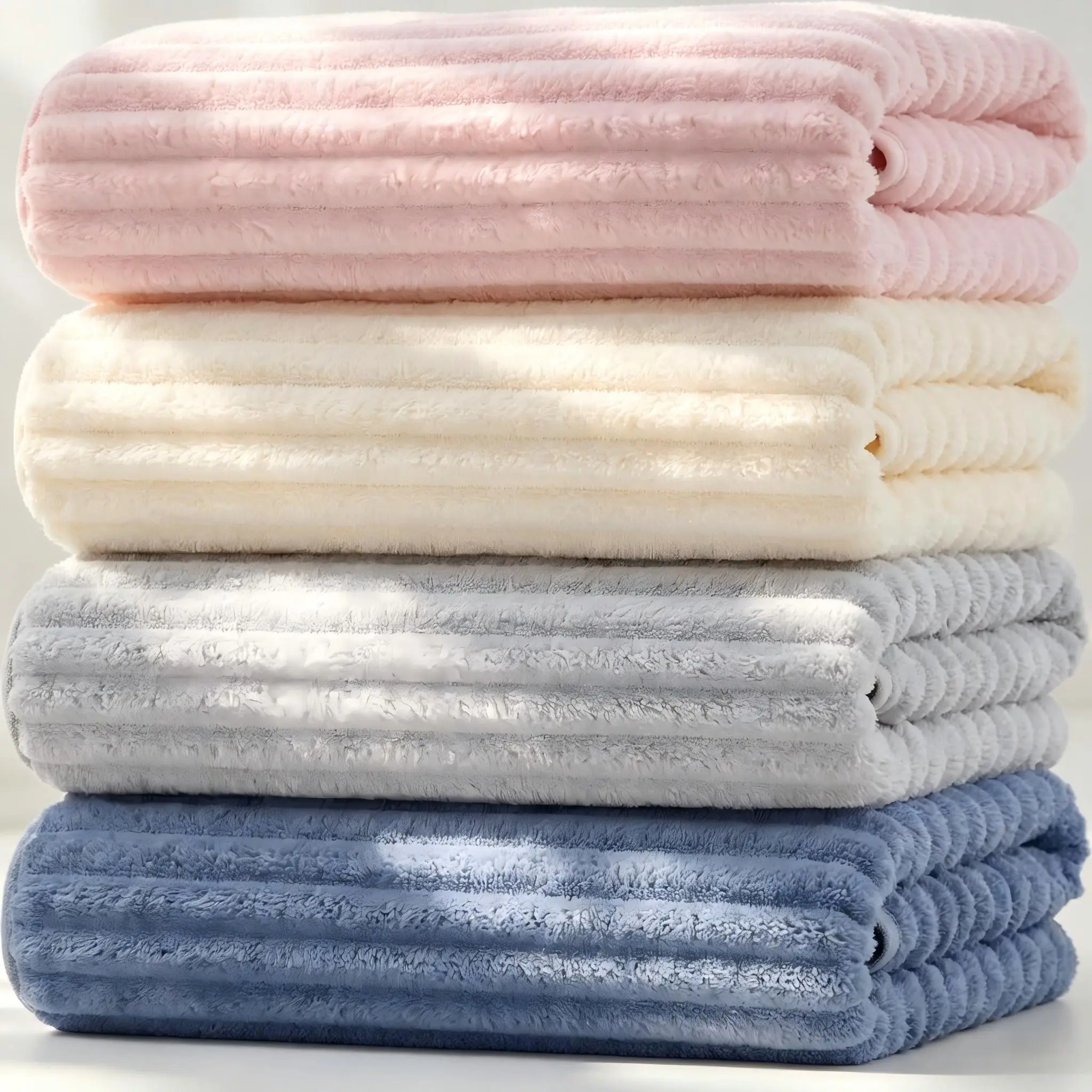 Unisex Luxury 4-Piece Quick-Dry Bath Towel Set - Premium Double-Brushed Fibers, Ultra-Soft Microfiber, Elegant Twill & Edge Banding Designs, Lightweight, Anti-Bacterial, Reusable, Hanging Feature, Nice Size, for Bathroom, Gym (Includes 2pcs Core Set)