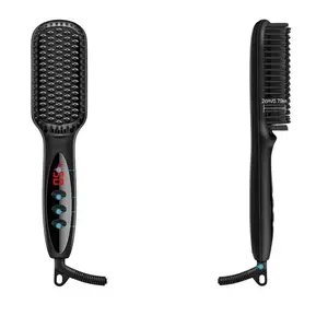 Professional Fast Heating Anti-Scald Auto Shut Off Beard Straightening Comb For Men Hair Styling Straighten Brush For Women