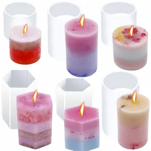 6-Piece Silicone Candle Molds Set, Reusable Resin Casting Forms for DIY Crafts & Home Decor, Perfect for Making Aromatherapy Candles & Soaps