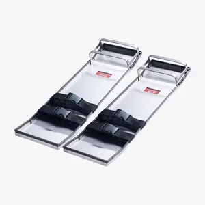 TikTokShopBlackFridayVEVOR Concrete Knee Boards Stainless Steel, 28'' x 8'' Concrete Sliders, Knee Boards For Concrete, Concrete Knee Pads Pair Moving Sliders, with Board Straps for Cement and Concrete Finishing