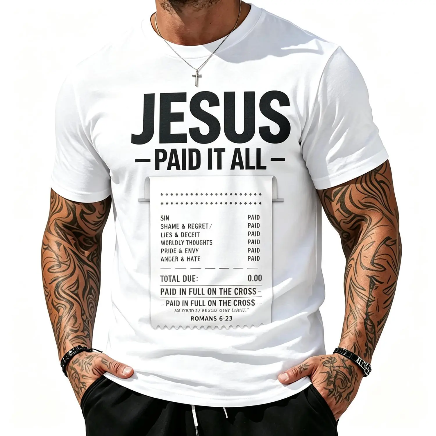 Jesus Paid It Praise Baptism Bible Verse Baptized Christian T-Shirt