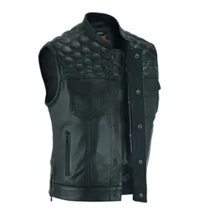 Diamond Cut Men's Motorcycle Leather Vest
